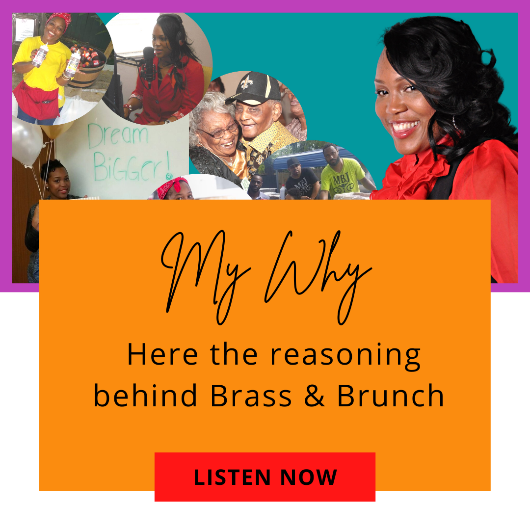 Promoting Brass & Brunch event with a vibrant collage and call to action.